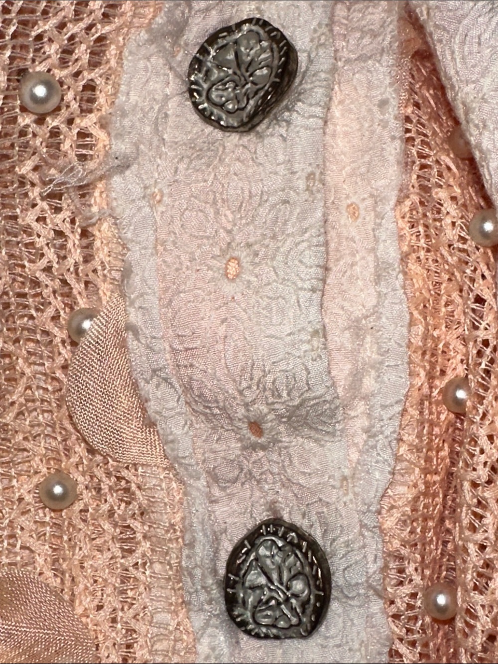 POL Peach and White Lace Embroidered Jacket - Picture 8 of 8